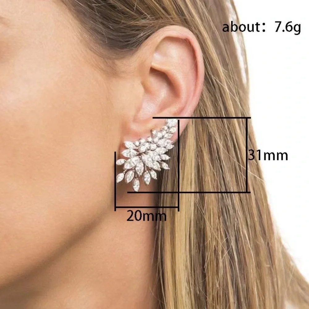 BRAND NEW❗️ Elegant Pavé Zirconia Flower Earrings - Luxury Wedding Jewelry 💎